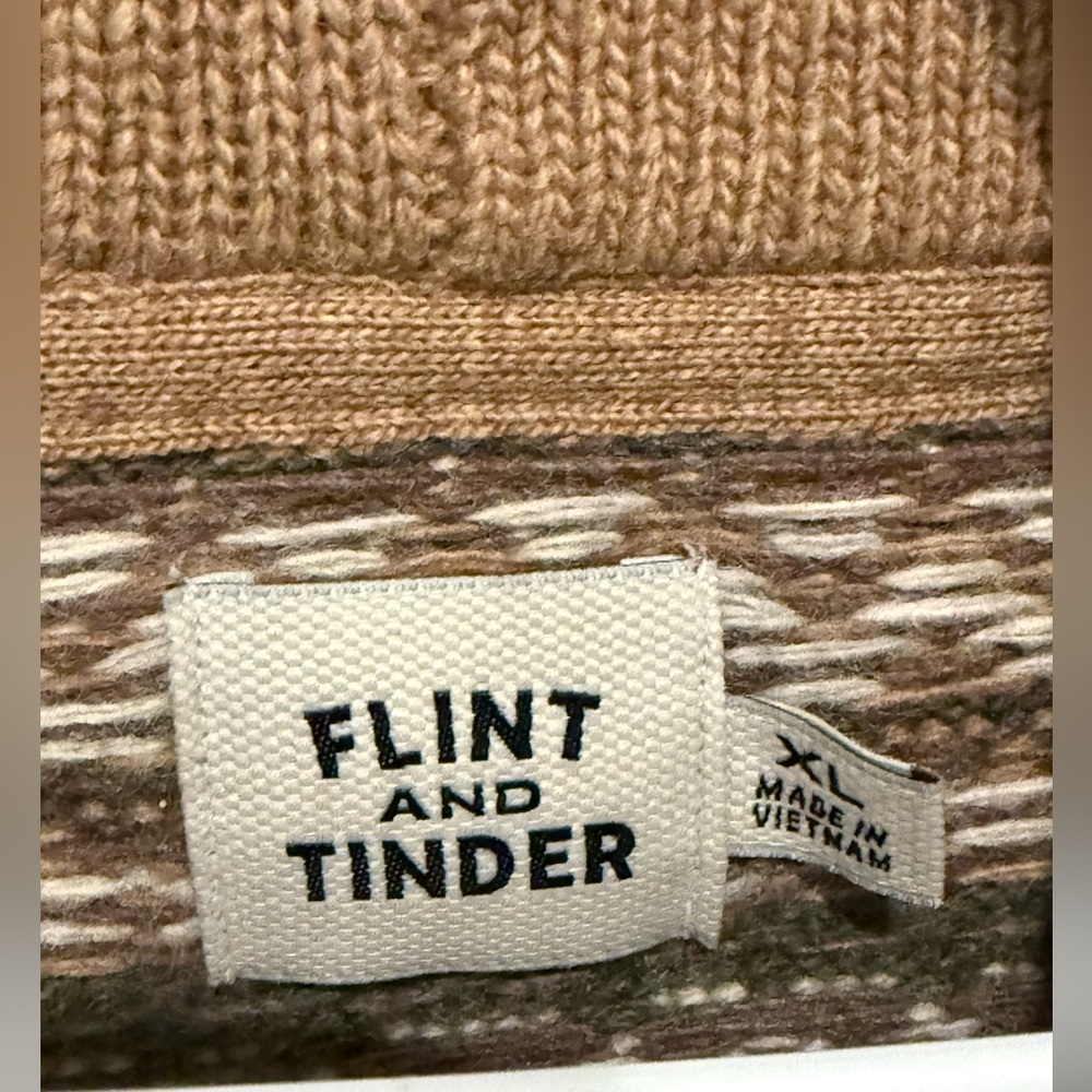 Flint and Tinder Men's Brown Patterned Cardigan - awesome sweater - Picture 3 of 4